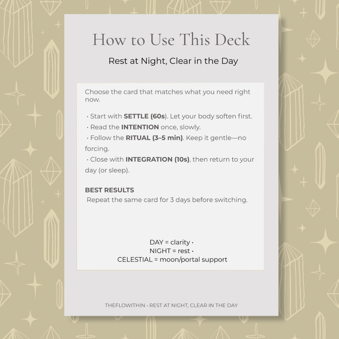 Rest at Night, Clear in the Day — Ritual Card Deck (PDF)